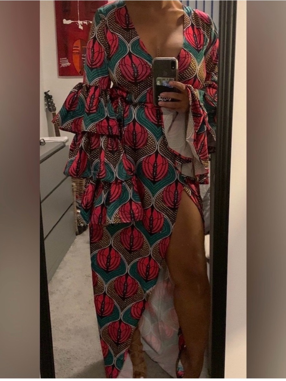 ASOS Pink and Teal Floral Maxi Dress - Picture 3 of 4